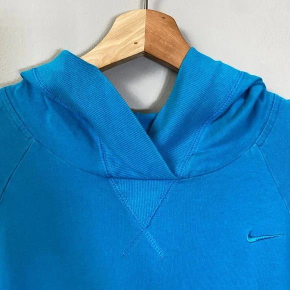 Vintage Nike Long Sleeve Hooded Pullover Sweatshirt Women's Medium Blue Active - Picture 9 of 14